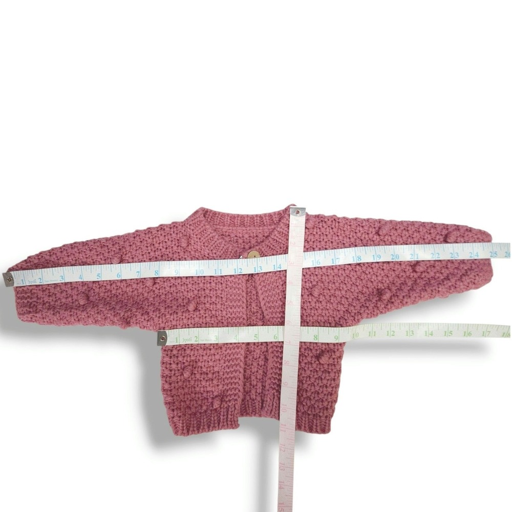 So Dorable Baby Girls Popcorn Knit Button Cardigan Sweater Dusty Pink 0-6M - Picture 5 of 5